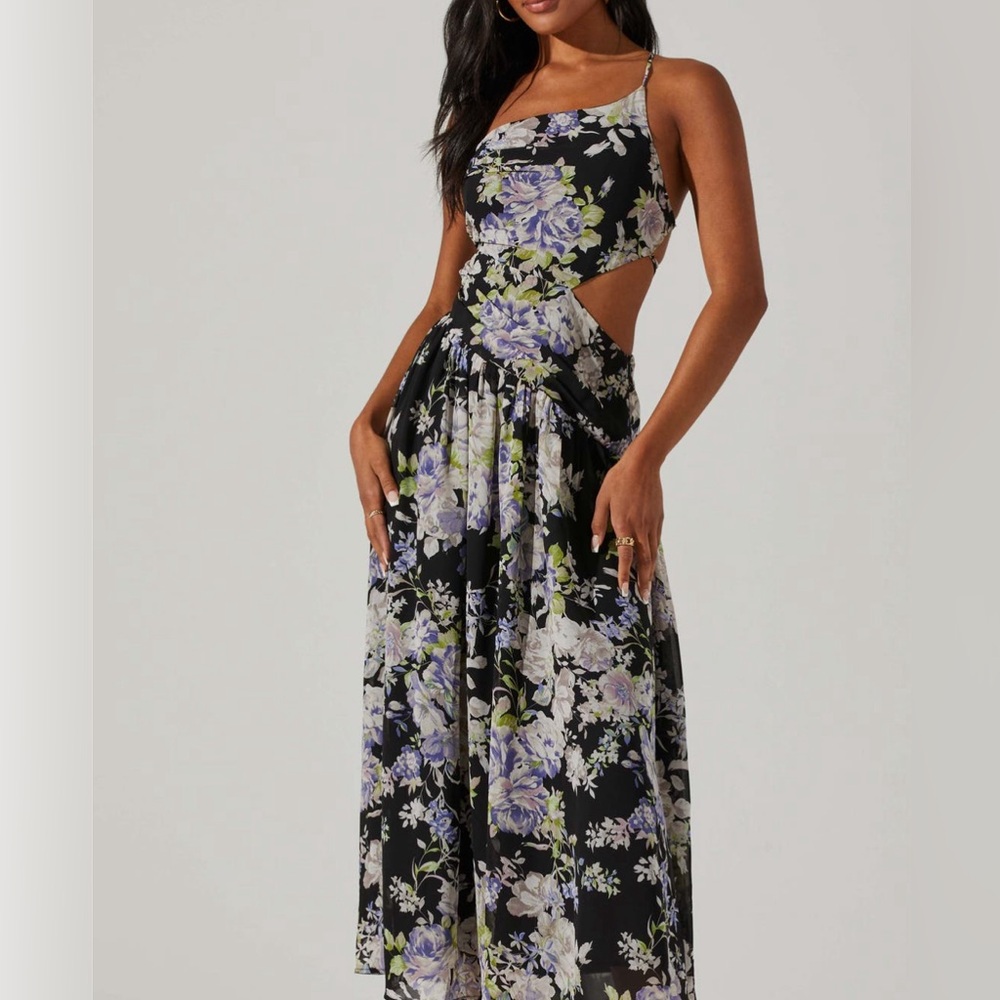 ASTR the Label
Floral Print Side Cutout Dress, New, M